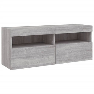 TV-Wandschrank mit LED Grau Sonoma 100 cm