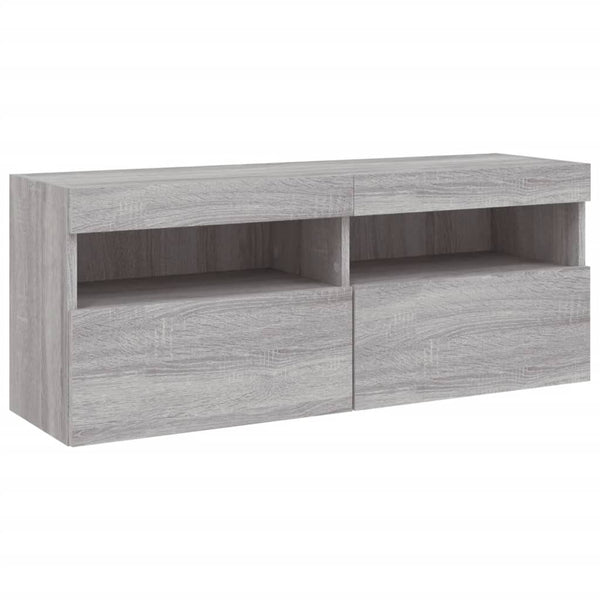 TV-Wandschrank mit LED Grau Sonoma 100 cm