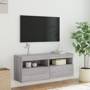TV-Wandschrank mit LED Grau Sonoma 100 cm