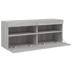 TV-Wandschrank mit LED Grau Sonoma 100 cm
