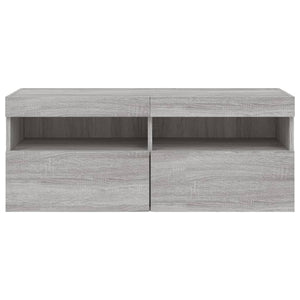 TV-Wandschrank mit LED Grau Sonoma 100 cm