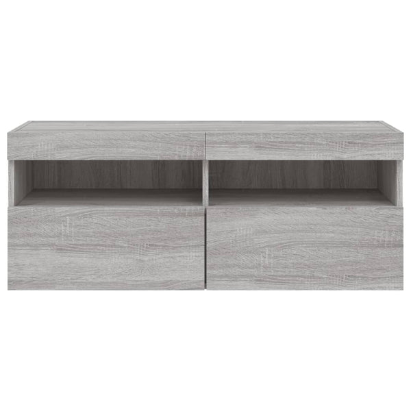 TV-Wandschrank mit LED Grau Sonoma 100 cm