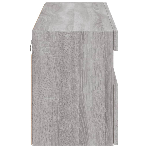 TV-Wandschrank mit LED Grau Sonoma 100 cm
