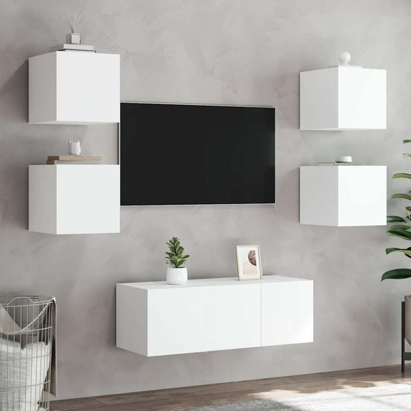 TV-Wandschrank mit LED Weiß 30,5cm