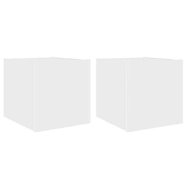 TV-Wandschränke mit LED, 2er-Set, Weiß