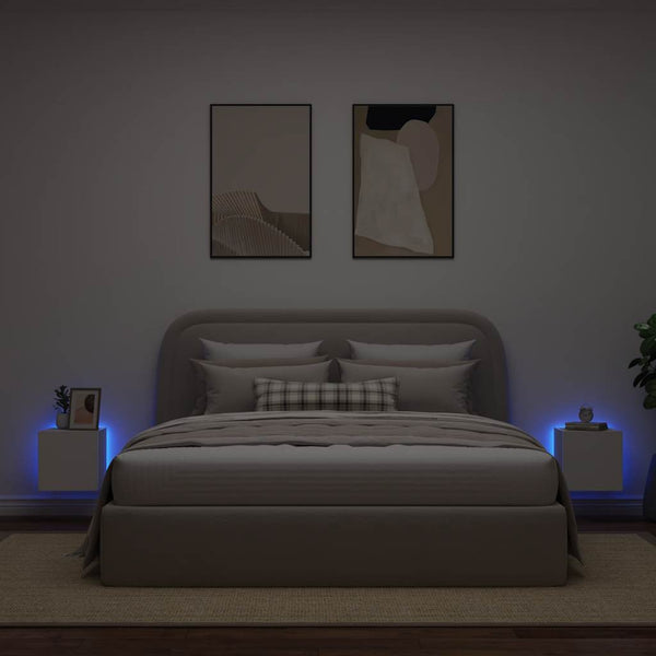 TV-Wandschränke mit LED, 2er-Set, Weiß