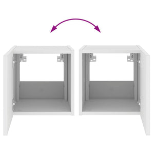 TV-Wandschränke mit LED, 2er-Set, Weiß