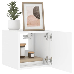 TV-Wandschränke mit LED, 2er-Set, Weiß