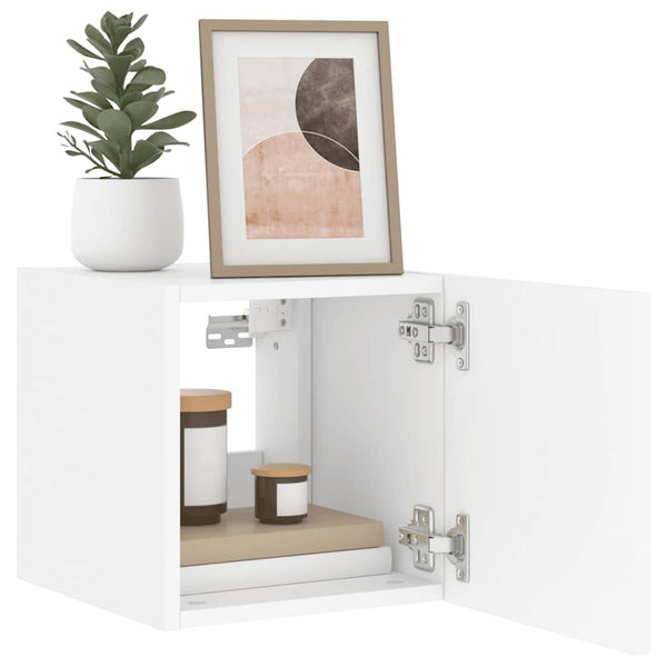 TV-Wandschränke mit LED, 2er-Set, Weiß