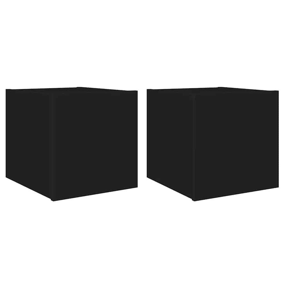 TV-Wandschränke mit LED Schwarz 2er-Set