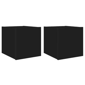 TV-Wandschränke mit LED Schwarz 2er-Set