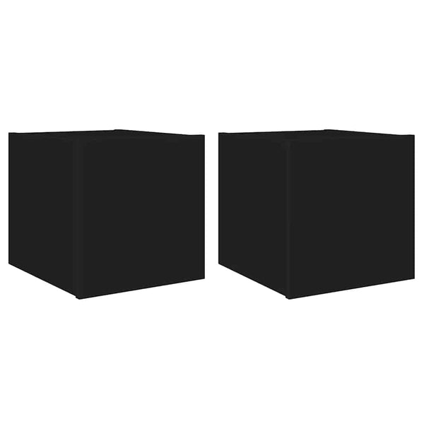TV-Wandschränke mit LED Schwarz 2er-Set