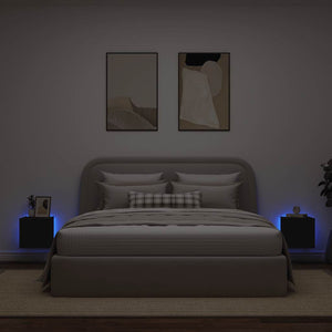 TV-Wandschränke mit LED Schwarz 2er-Set