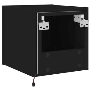 TV-Wandschränke mit LED Schwarz 2er-Set