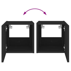 TV-Wandschränke mit LED Schwarz 2er-Set