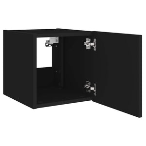 TV-Wandschränke mit LED Schwarz 2er-Set
