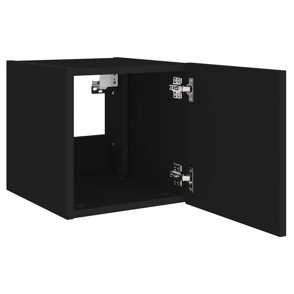 TV-Wandschränke mit LED Schwarz 2er-Set