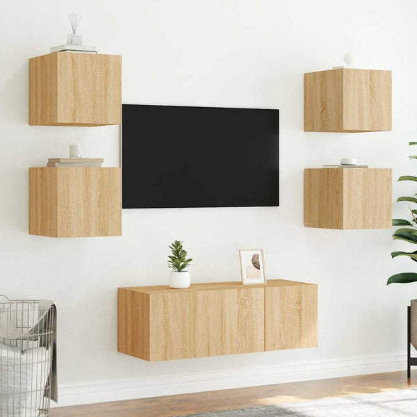 TV-Wandschrank Sonoma Eiche mit LED