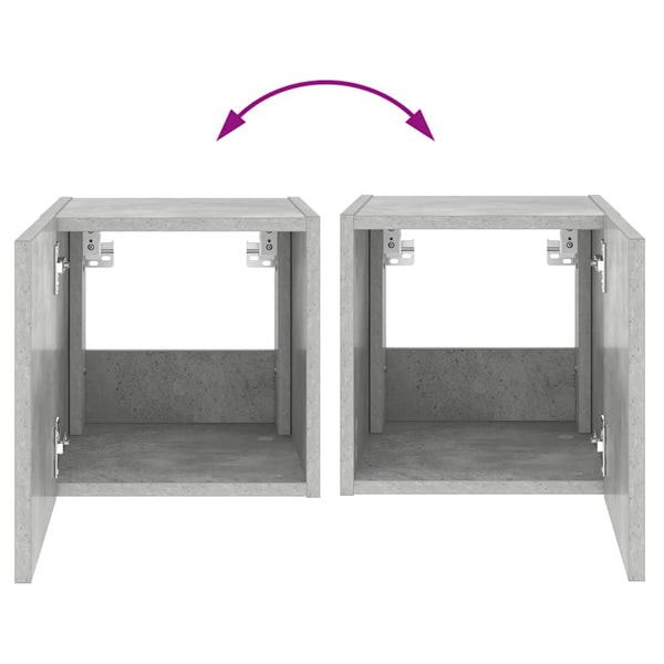 TV-Wandschrank Betongrau mit LED