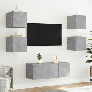 TV-Wandschrank Betongrau mit LED