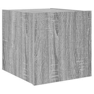 TV-Wandschrank mit LED Grau Sonoma