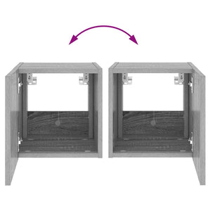 TV-Wandschrank mit LED Grau Sonoma