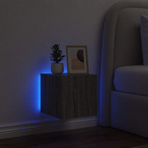 TV-Wandschrank mit LED Grau Sonoma