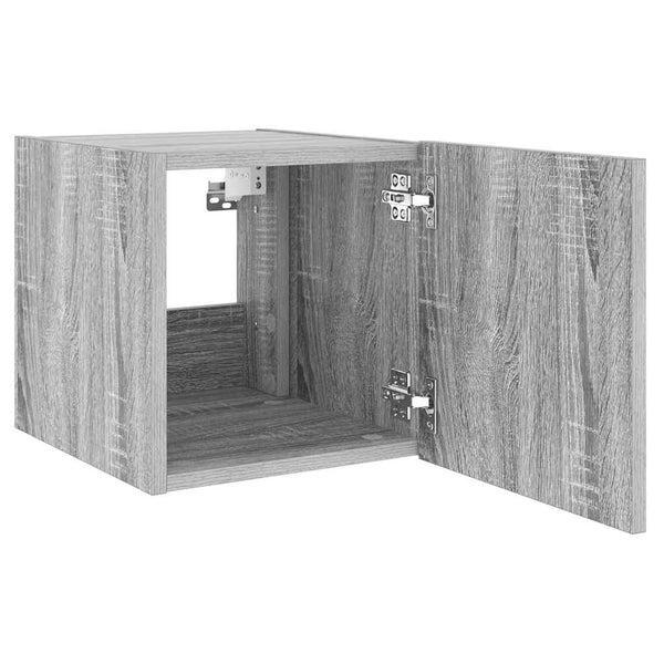 TV-Wandschrank mit LED Grau Sonoma