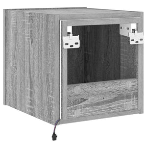 TV-Wandschrank mit LED Grau Sonoma