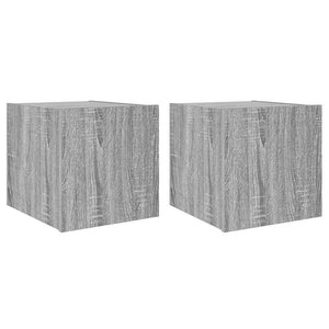 TV-Wandschränke mit LED, 2er-Set, Grau Sonoma