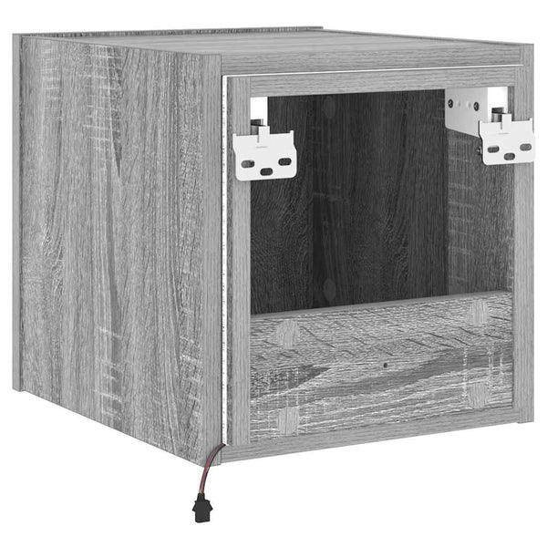 TV-Wandschränke mit LED, 2er-Set, Grau Sonoma