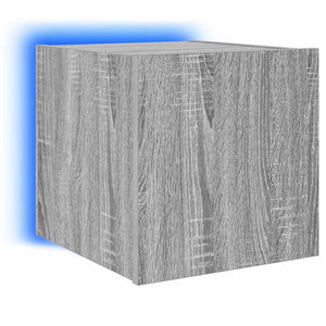 TV-Wandschränke mit LED, 2er-Set, Grau Sonoma