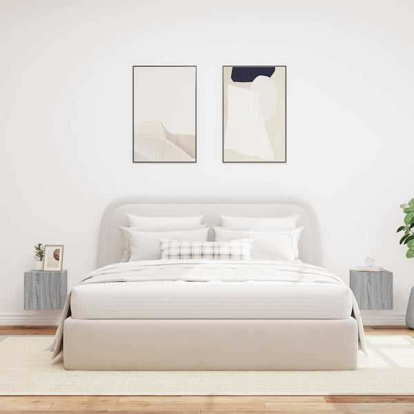 TV-Wandschränke mit LED, 2er-Set, Grau Sonoma