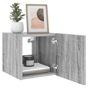 TV-Wandschränke mit LED, 2er-Set, Grau Sonoma