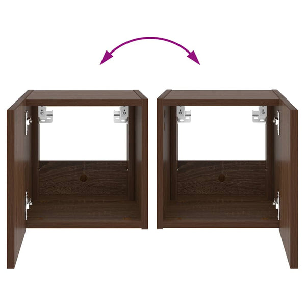 TV-Wandschrank mit LED Eichenoptik