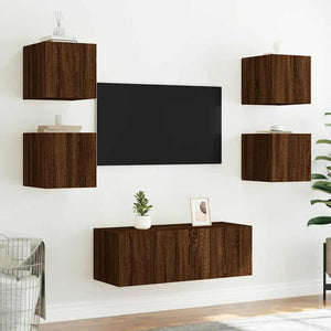 TV-Wandschrank mit LED Eichenoptik