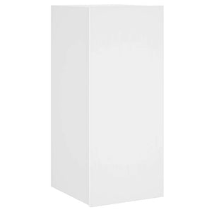 Weißer TV-Wandschrank mit LED