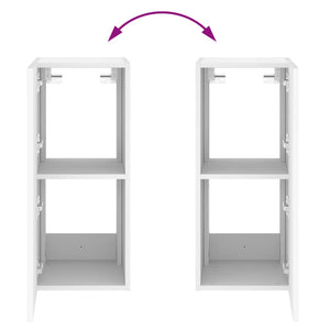 Weißer TV-Wandschrank mit LED