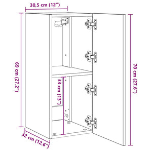 Weißer TV-Wandschrank mit LED
