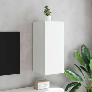 Weißer TV-Wandschrank mit LED