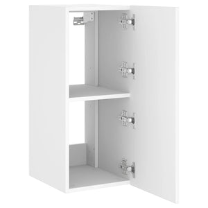 Weißer TV-Wandschrank mit LED