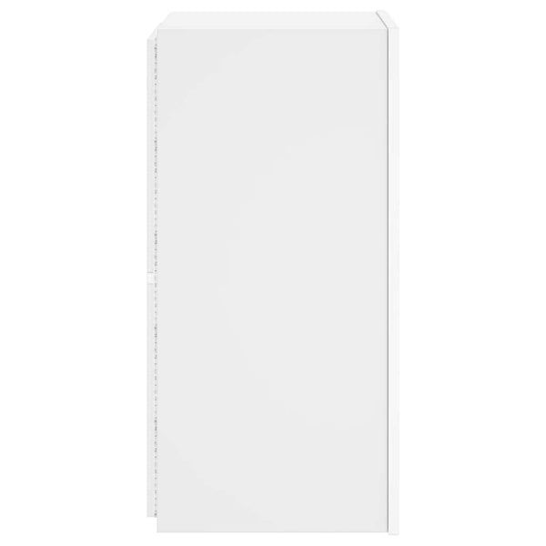 Weißer TV-Wandschrank mit LED