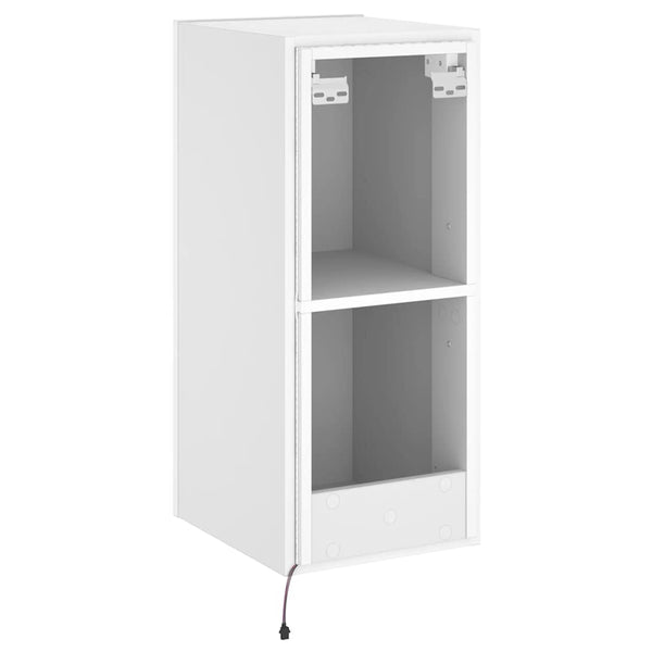 Weißer TV-Wandschrank mit LED