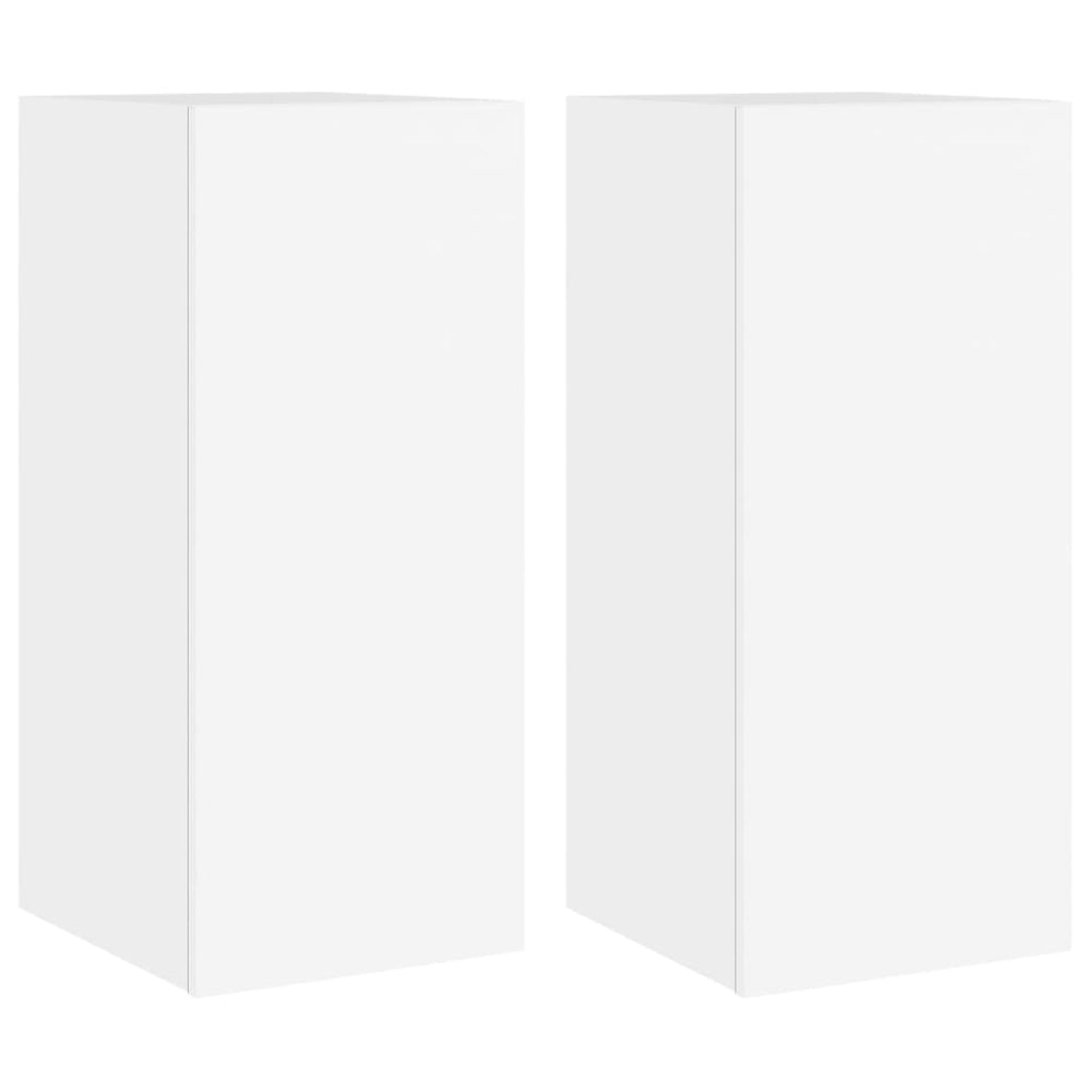 TV-Wandschränke mit LED, 2er-Set, Weiß