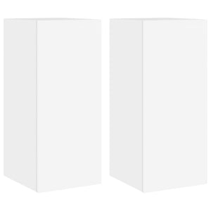 TV-Wandschränke mit LED, 2er-Set, Weiß
