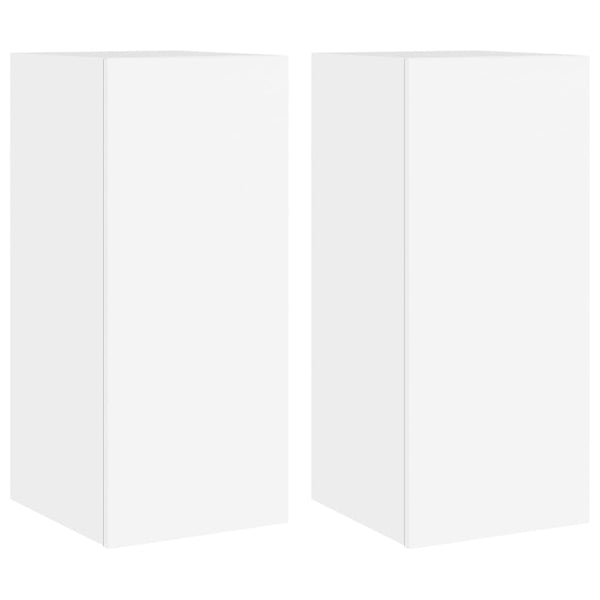 TV-Wandschränke mit LED, 2er-Set, Weiß