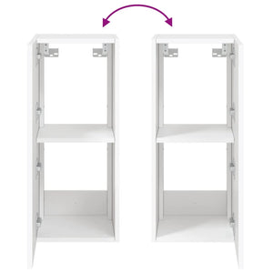 TV-Wandschränke mit LED, 2er-Set, Weiß