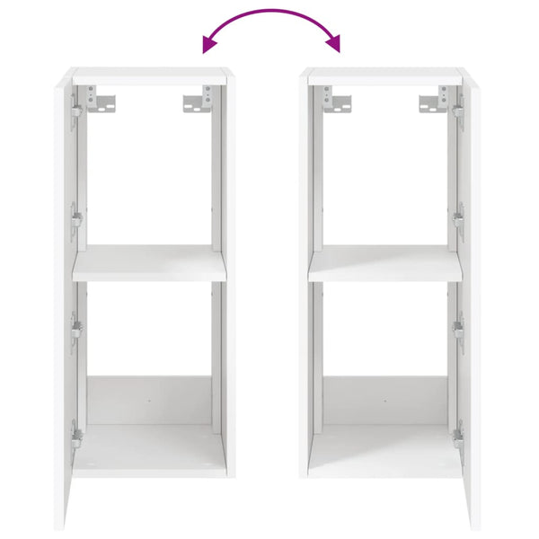TV-Wandschränke mit LED, 2er-Set, Weiß
