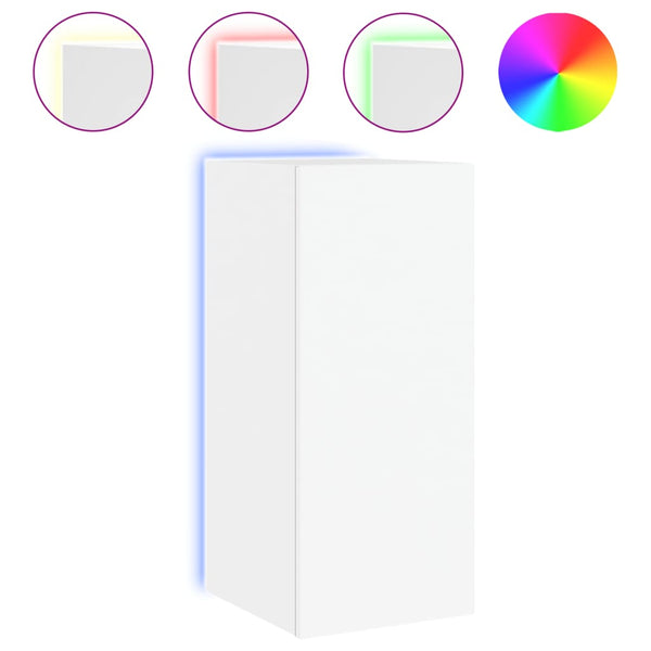 TV-Wandschränke mit LED, 2er-Set, Weiß