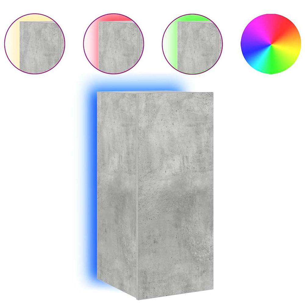 TV-Wandschrank mit LED Betongrau 30,5x35x70 cm